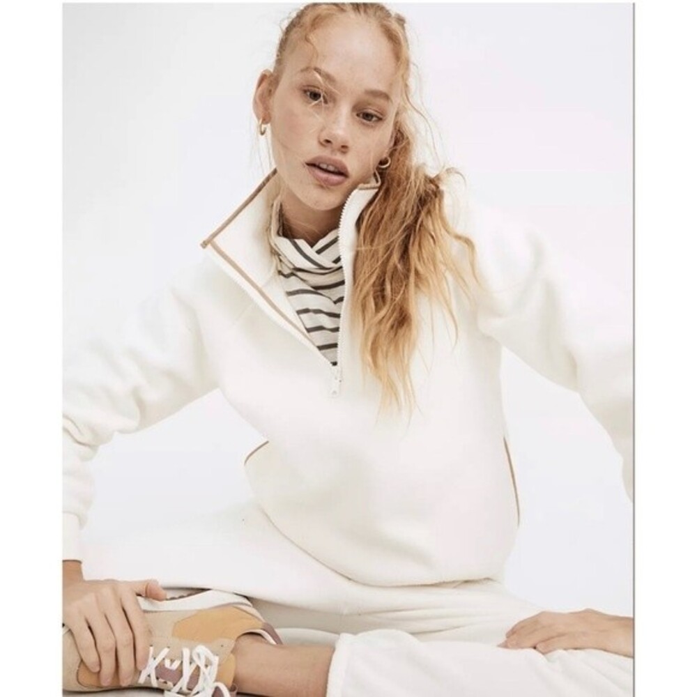 MADEWELL MWL Betterfleece Half-zip white Sweatshirt Size XS